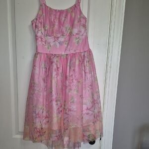 Elegant Pink Floral Kids Dress